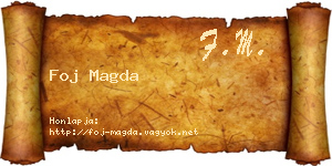 Foj Magda névjegykártya